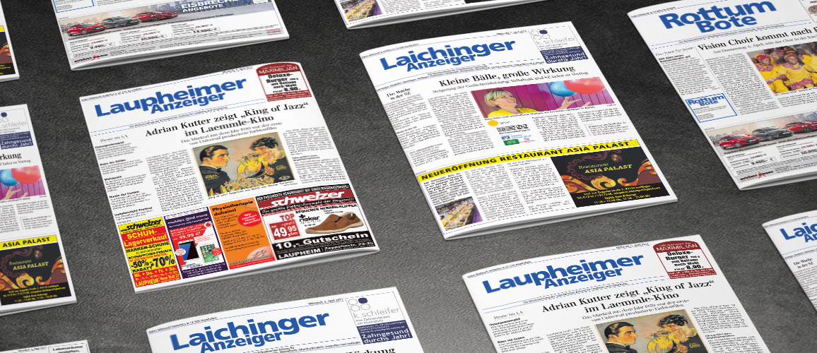 Zeitungstitel Laichinger Anzeiger, Laupheimer Anzeiger, Rottum Bote